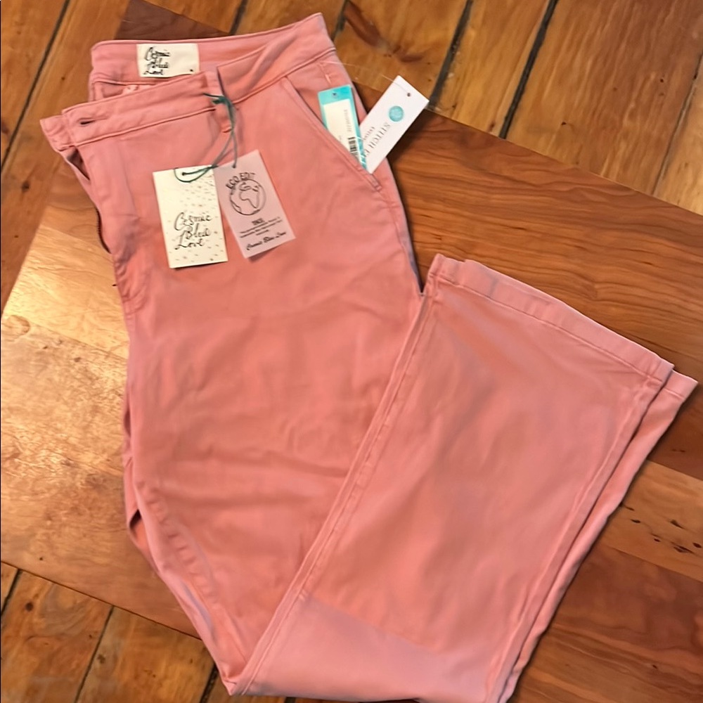Pink Flare Pants by Cosmic Blue Love